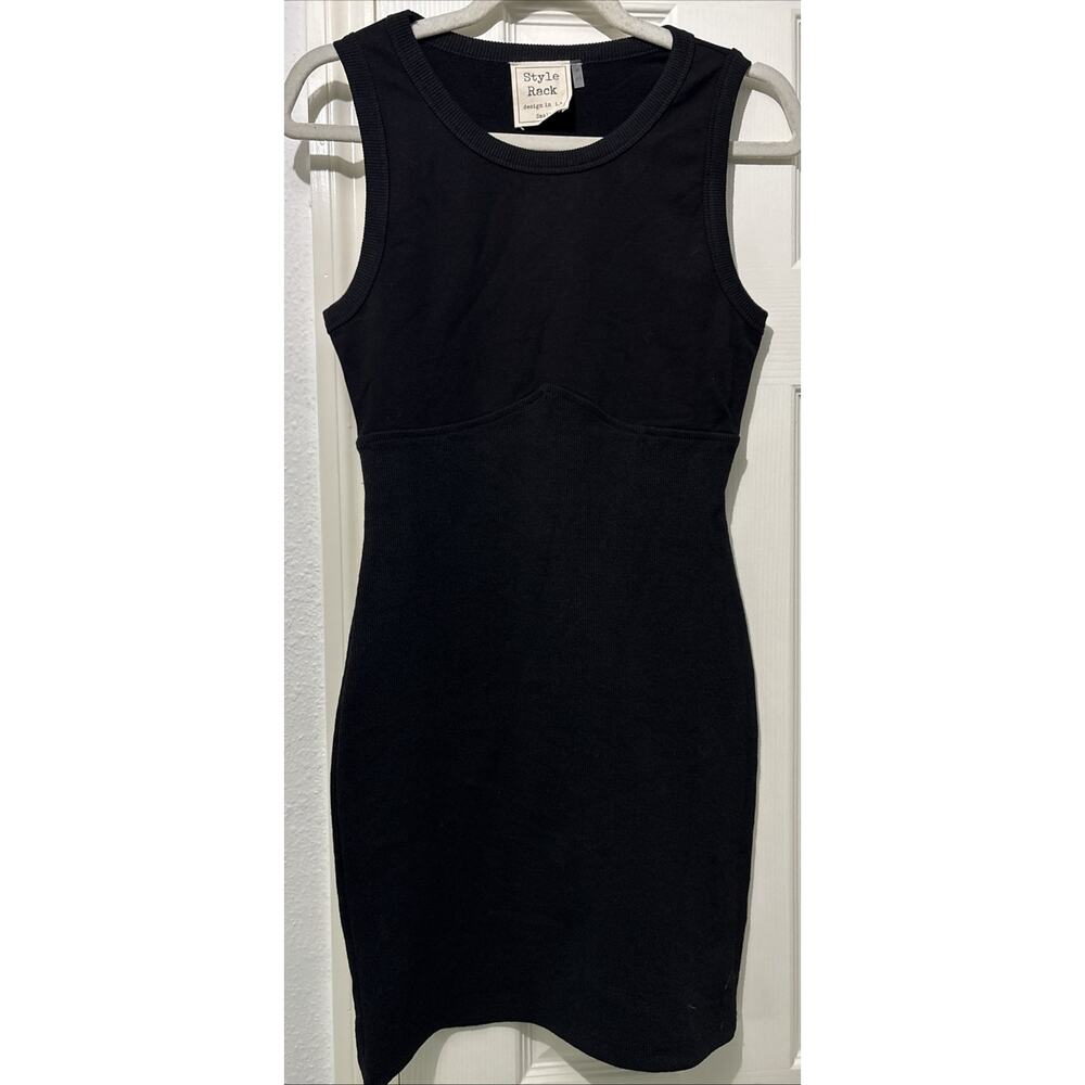 Style Rack LA - Black knit sleeveless body con Tank dress Size Small Summer Midi